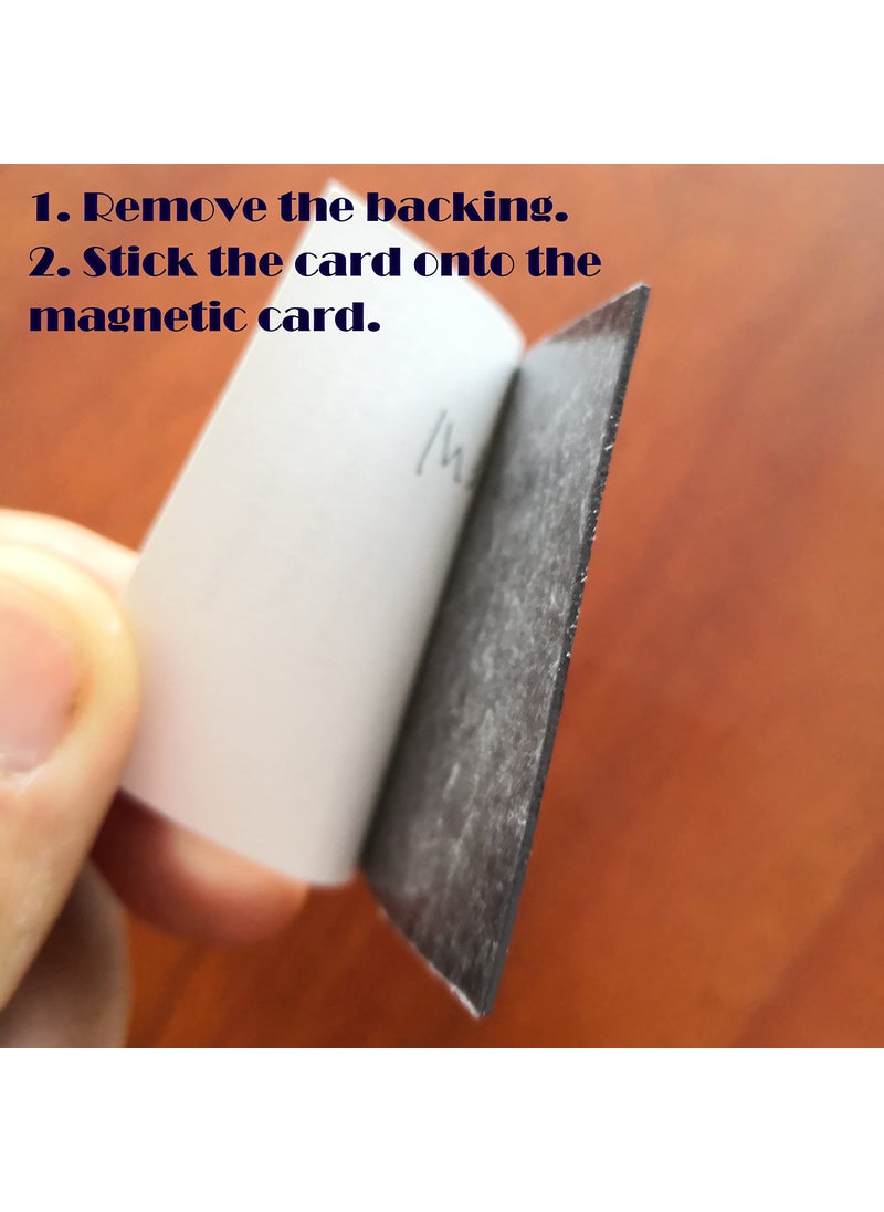 LLPT LLPT Self Adhesive Business Card Magnets 200 Packs Easy Peel Stick Promotion Small Magnetic Sheet for Business Marketing Card Teaching Schedule Photo Wall(BCM200)  - Image 2