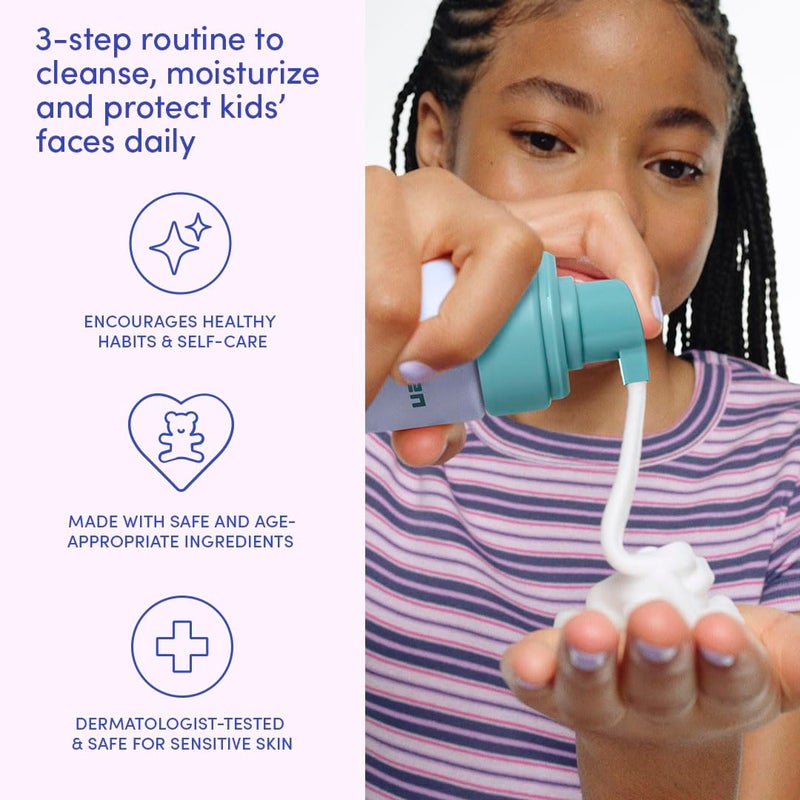 Evereden Kids Daily 1-2-3 Routine Bundle: Clean & Vegan Skincare for Kids â€“ Hydrating & Gentle Tween Skincare Set with Multi-Vitamin Face Wash, Face Cream, & SPF 30 Mineral Sunscreen - Image 3