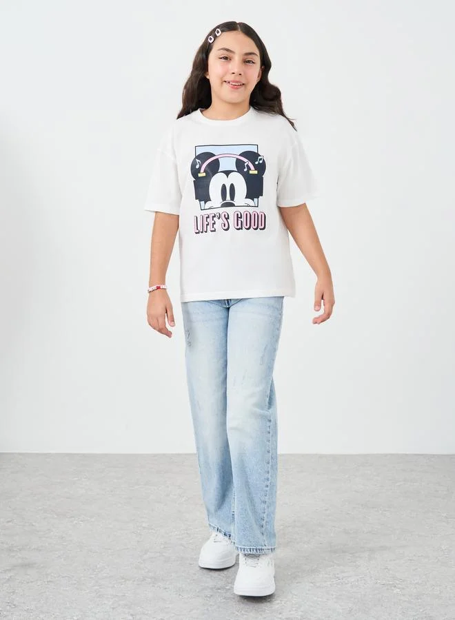 ستايلي Styli Mickey Mouse Graphic Oversized T-Shirt