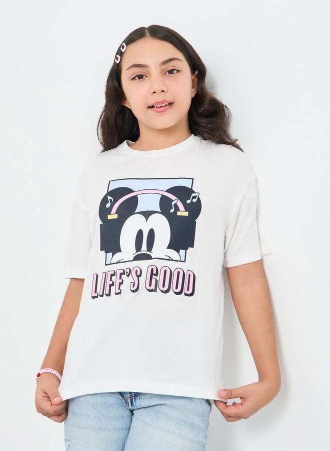 ستايلي Styli Mickey Mouse Graphic Oversized T-Shirt