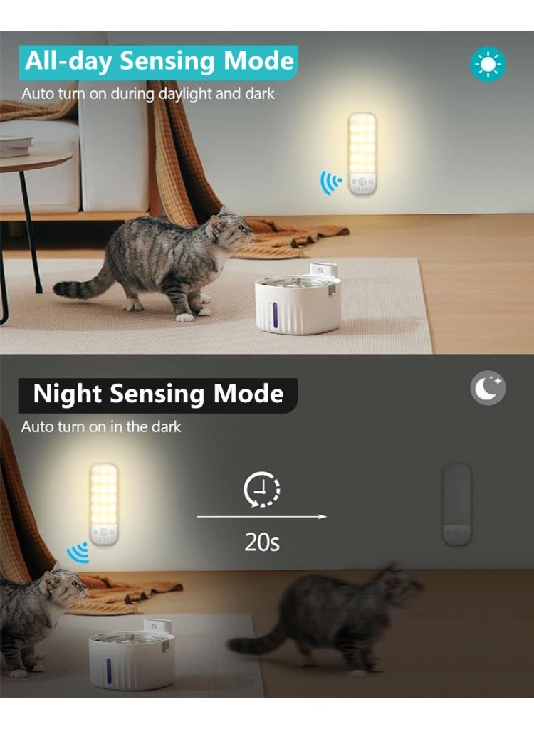 HASTHIP® Motion Sensor Lights Indoor, 2 Pack USB Rechargeable LED Night Light with 3 Modes, 3 Light Color, Stepless Dimmable, with Removable Magnet Sheet Stick-On Cupboard - Image 4