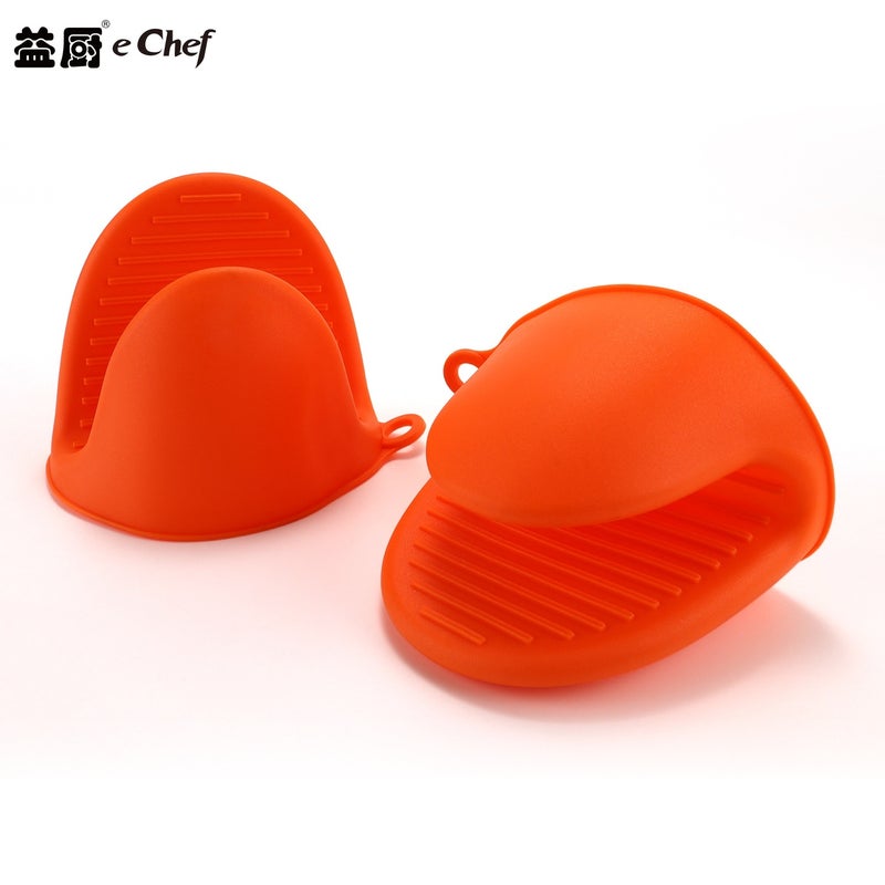 Anti-scald hand clip bowl plate non-slip insulation Gloves oven microwave oven air fryer kitchen baking gloves Orange (single) - Image 1