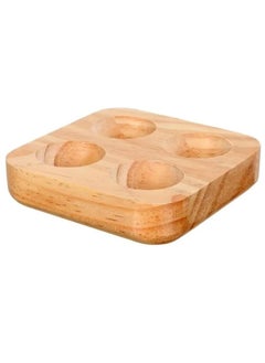 Bukela 1PCS Wood Egg Tray,4 Holes Egg Storage Rack Japanese-Style Wooden Egg Holder Egg Plate Egg Display Tray(4 Holes)  - Image 3