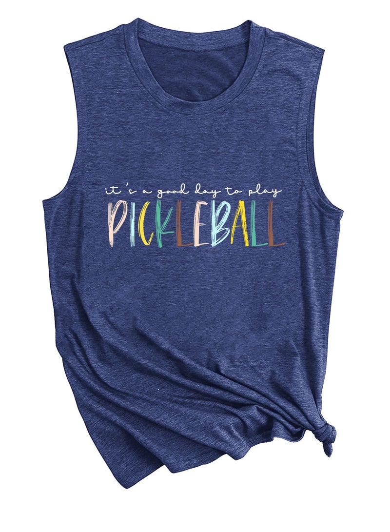 Women It’s a Good Day to Play Pickleball Tank Top Cute Pickleball Lover Vest Shirt Summer Casual Sport Sleeveless Top  - Image 1
