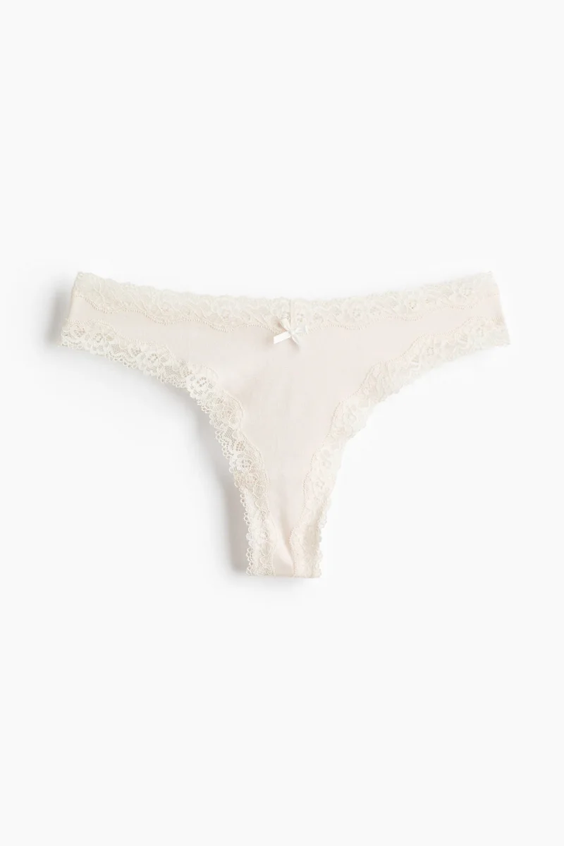 H&M 5-pack cotton and lace Brazilian briefs