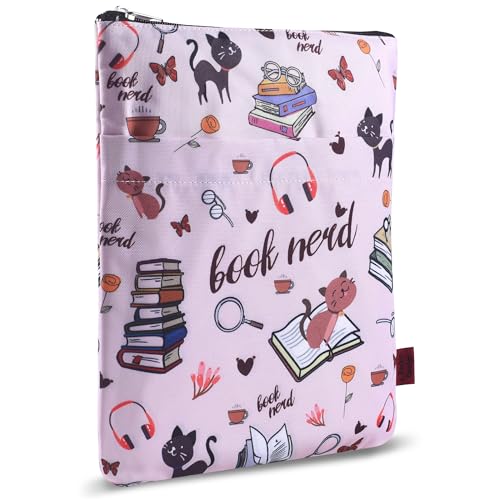 LParkin Book Sleeve for Book Lovers, Book Nerd Book Protector, Book Covers for Paperbacks, Washable Fabric, Book Sleeves with Zipper, Medium 11 Inch X 8.7 Inch - Image 1