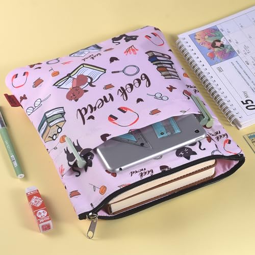 LParkin Book Sleeve for Book Lovers, Book Nerd Book Protector, Book Covers for Paperbacks, Washable Fabric, Book Sleeves with Zipper, Medium 11 Inch X 8.7 Inch - Image 2