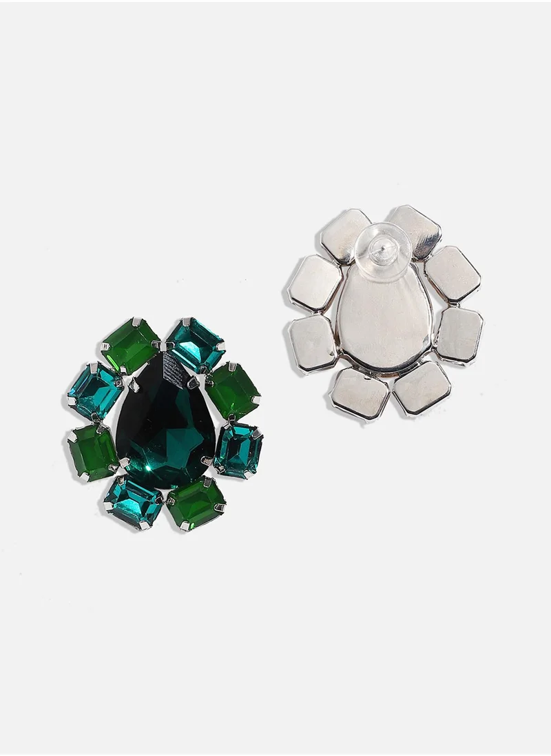 SOHI Crystal Pear Stud Earrings