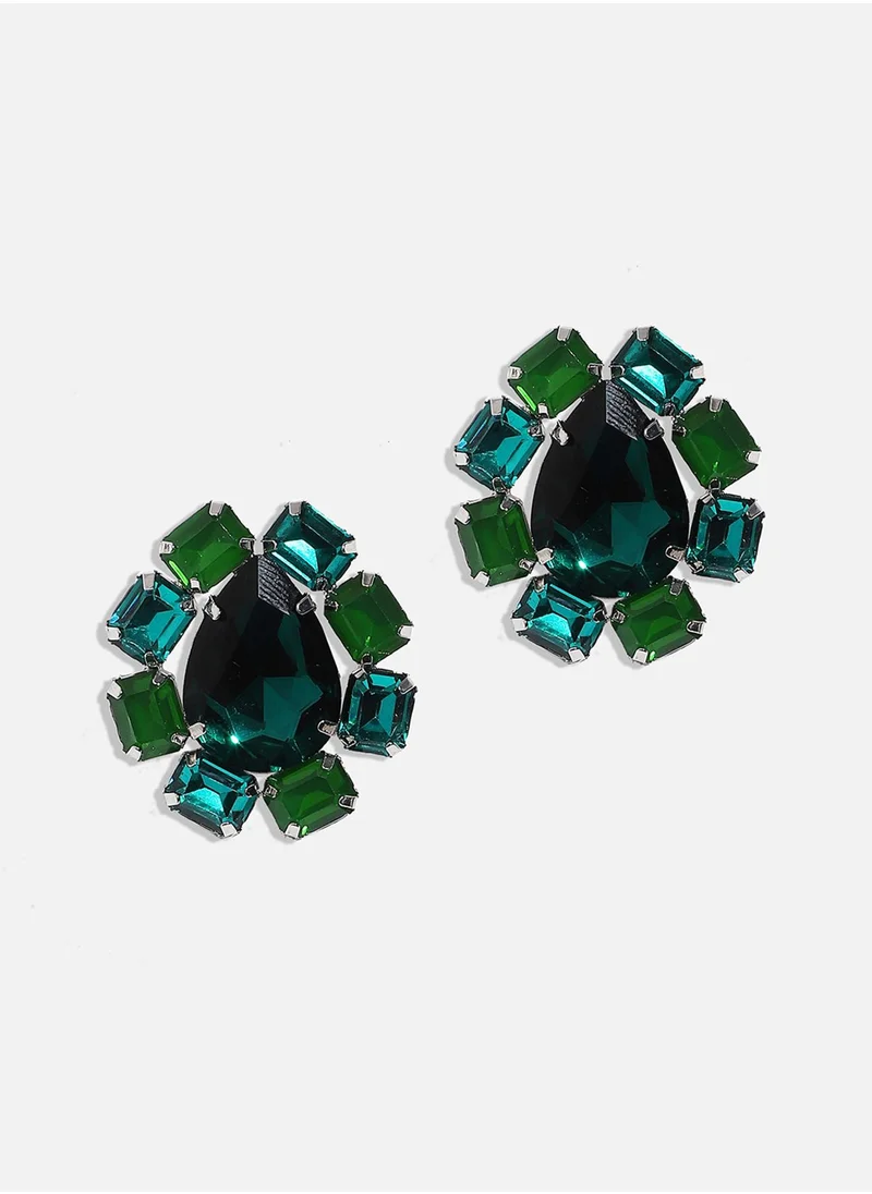 SOHI Crystal Pear Stud Earrings