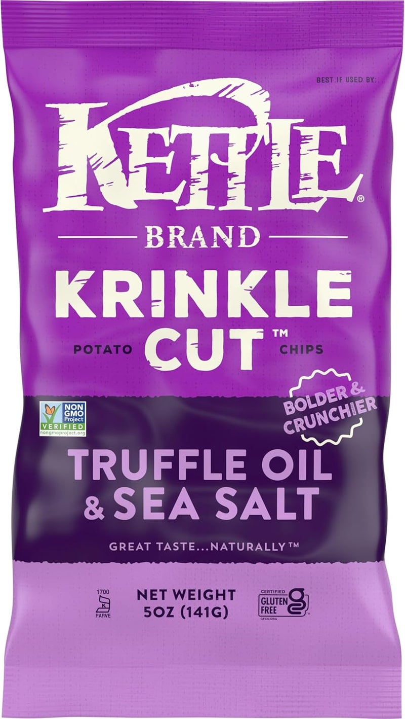 Kettle Brand Krinkle Cut Potato Chips with Truffle Oil & Sea Salt - 5 Oz - Image 1