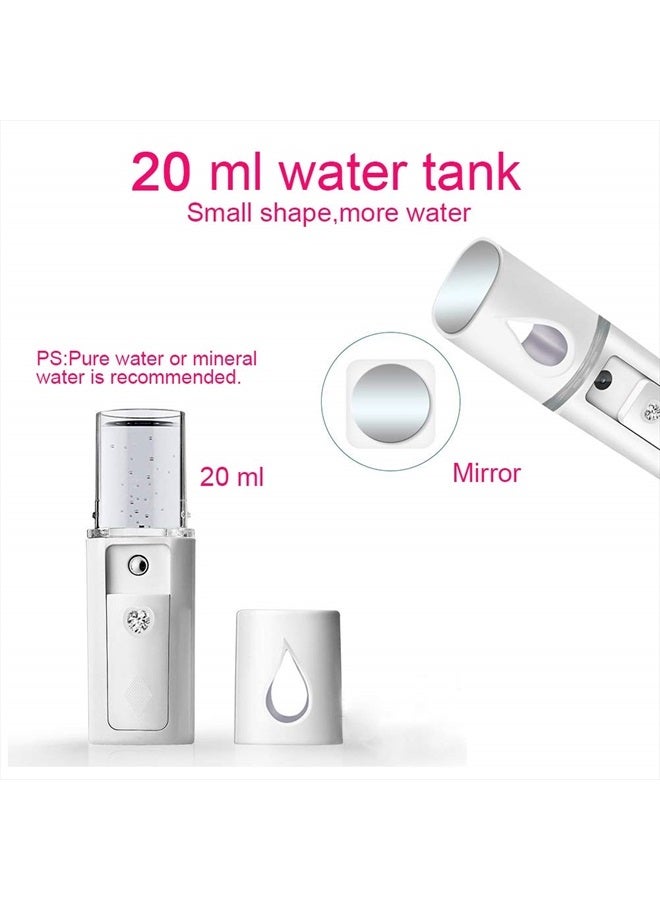 ZOMFOM Nano Facial Steamer Mist Spray Eyelash Extensions Cleaning Pores Water SPA Moisturizing Hydrating Face Sprayer USB Rechargeable Mini Beauty Device - Summer Gives You Cool (White) - Image 4