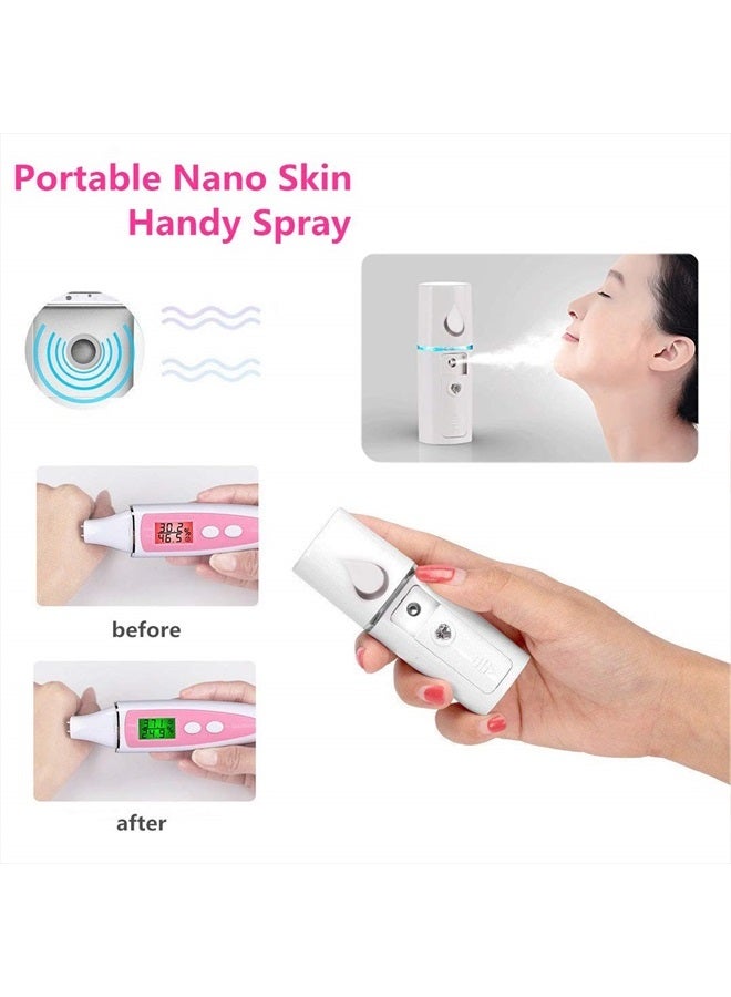 ZOMFOM Nano Facial Steamer Mist Spray Eyelash Extensions Cleaning Pores Water SPA Moisturizing Hydrating Face Sprayer USB Rechargeable Mini Beauty Device - Summer Gives You Cool (White) - Image 5