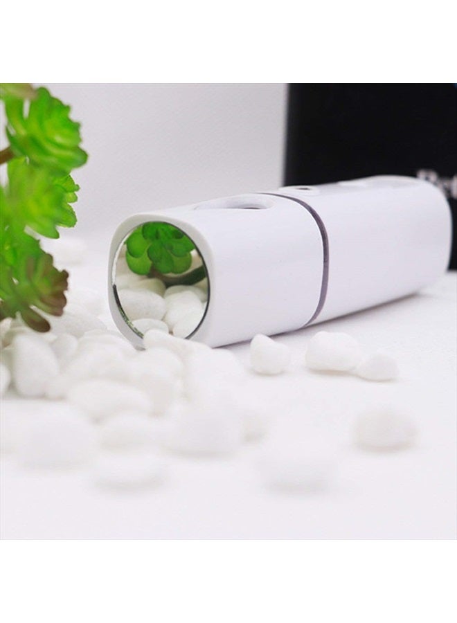ZOMFOM Nano Facial Steamer Mist Spray Eyelash Extensions Cleaning Pores Water SPA Moisturizing Hydrating Face Sprayer USB Rechargeable Mini Beauty Device - Summer Gives You Cool (White) - Image 2
