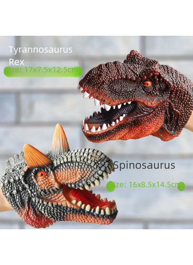 Generic - Realistic Dinosaur Puppet Gloves Soft Jelly Triangle Dragon King Dragon Children's Simulation Animal Model Boys Toys-Color:Zebra [hand Puppet]] - Image 1