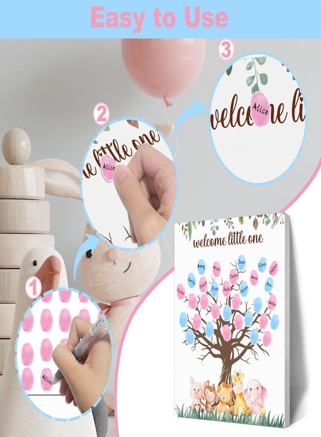 Toerifer Baby Reveal Party Guest Book, Gender Reveal Fingerprint Tree, Woodland Decoration for Boy and Girl Baby Shower, Baby Gender Reveal Party Ideas - Image 4