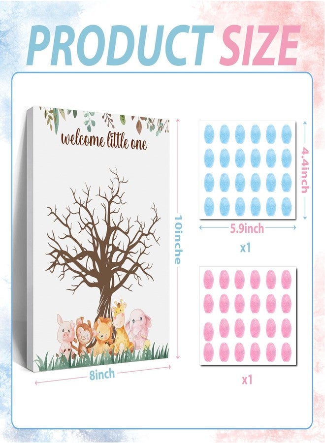 Toerifer Baby Reveal Party Guest Book, Gender Reveal Fingerprint Tree, Woodland Decoration for Boy and Girl Baby Shower, Baby Gender Reveal Party Ideas - Image 2