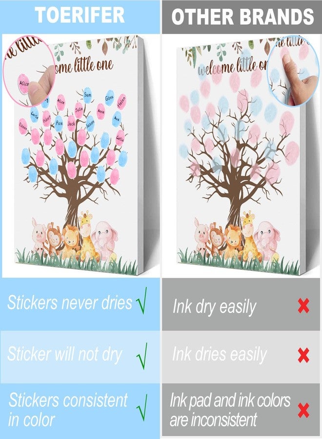 Toerifer Baby Reveal Party Guest Book, Gender Reveal Fingerprint Tree, Woodland Decoration for Boy and Girl Baby Shower, Baby Gender Reveal Party Ideas - Image 3