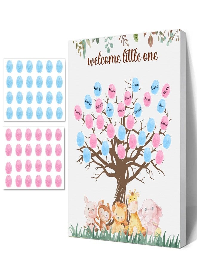 Toerifer Baby Reveal Party Guest Book, Gender Reveal Fingerprint Tree, Woodland Decoration for Boy and Girl Baby Shower, Baby Gender Reveal Party Ideas - Image 1