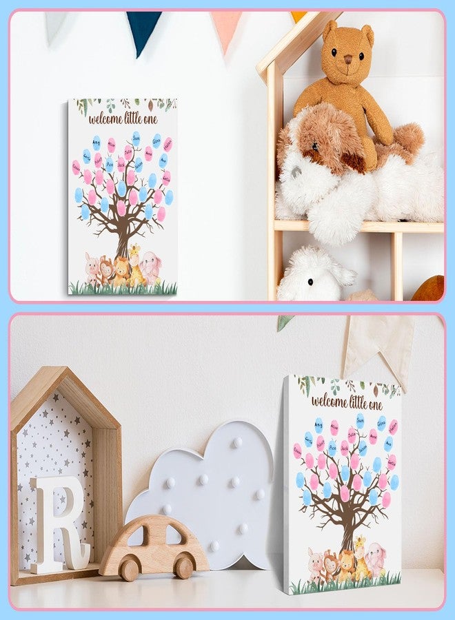 Toerifer Baby Reveal Party Guest Book, Gender Reveal Fingerprint Tree, Woodland Decoration for Boy and Girl Baby Shower, Baby Gender Reveal Party Ideas - Image 5