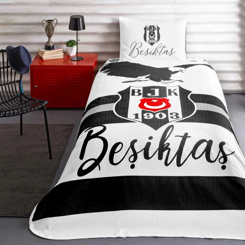 تي اي Licensed Beşiktaş Black Eagle Single Cotton Pique Set