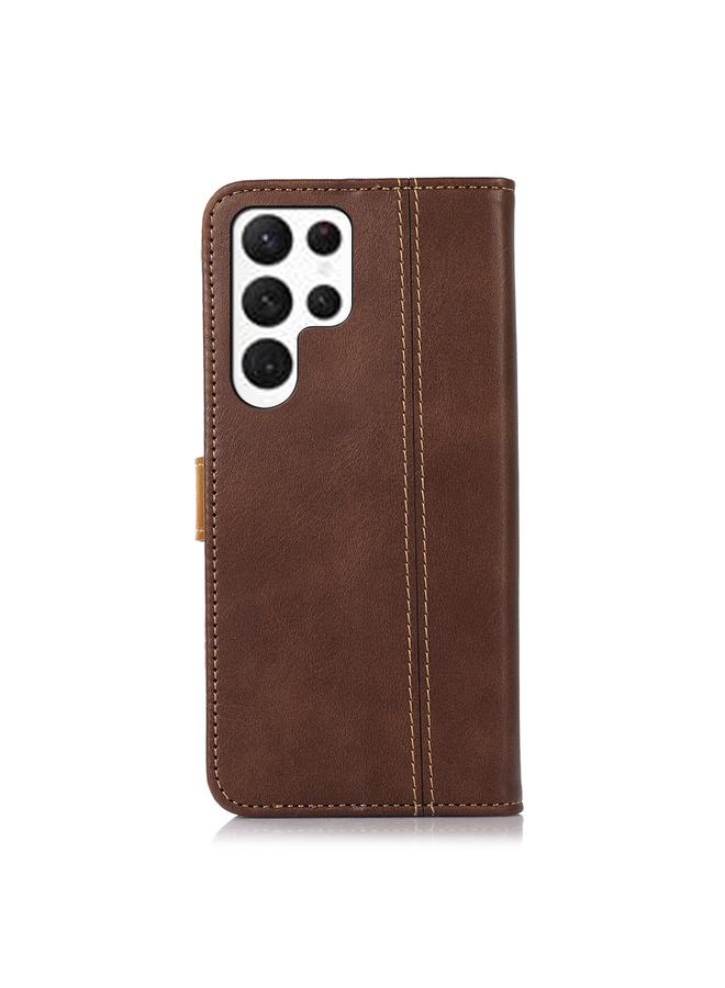 اس-توب جراب لهاتف Samsung Galaxy S23 Ultra 5G مصنوع من جلد العجل بخيوط الخياطة - Image 3