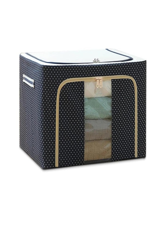 Caltero Foldable Cloth Storage Bag with steel frame for Wardrobe Organizers - Home Organization | Storage Box for Clothes Wardrobe Storage Organizer | Zipper Storage Bag | 66 Litre (1) - Image 1