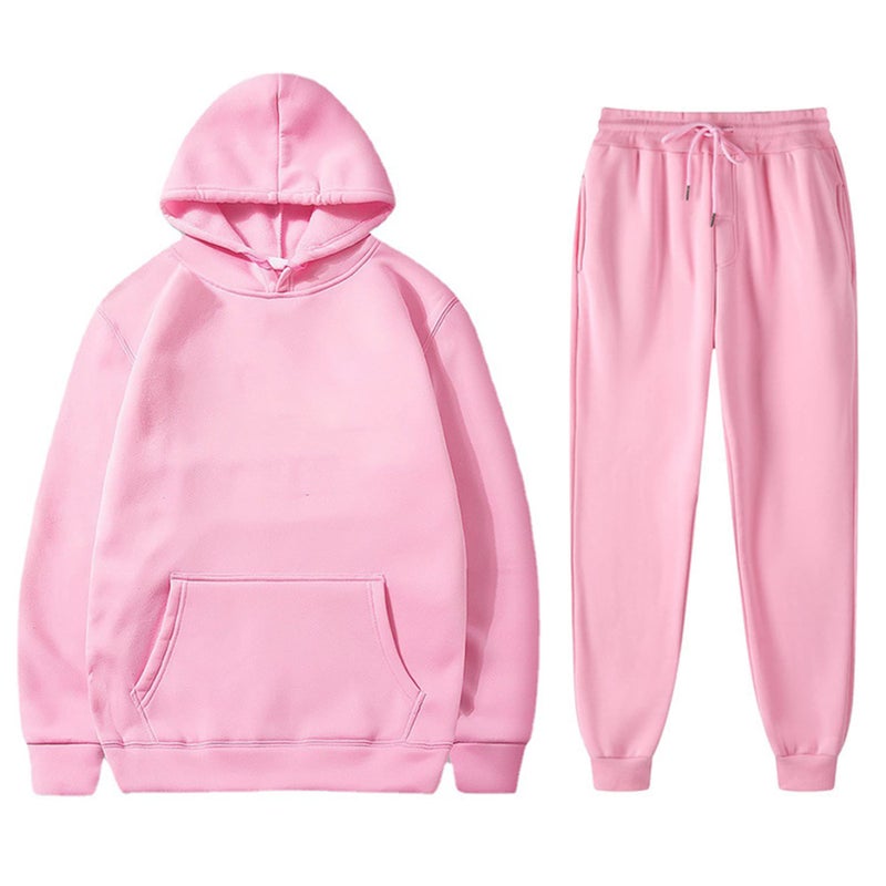 Mowbeat Casual Hoodie and Sweatpants Outfit Cosplay Hooded Pullover Sweatsuits Jogger Sets (Pink A,XXL,XX-Large) - Image 1