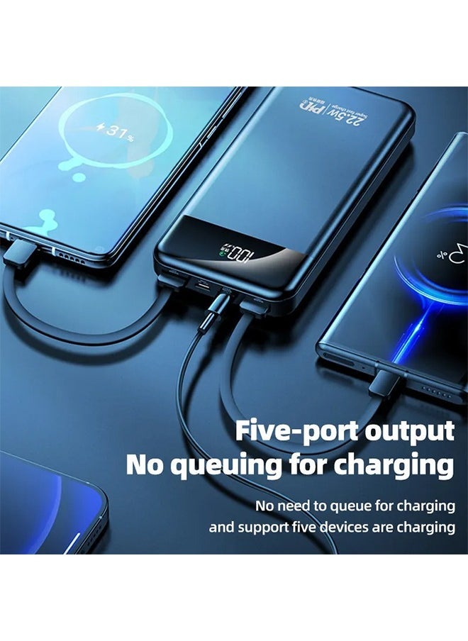 Arabest Self-Contained Mobile Power Supply with Cable,Fast Charging 12,000mah Portable Charger with Digital Display,Apple/Android Compatible(White)  - Image 5