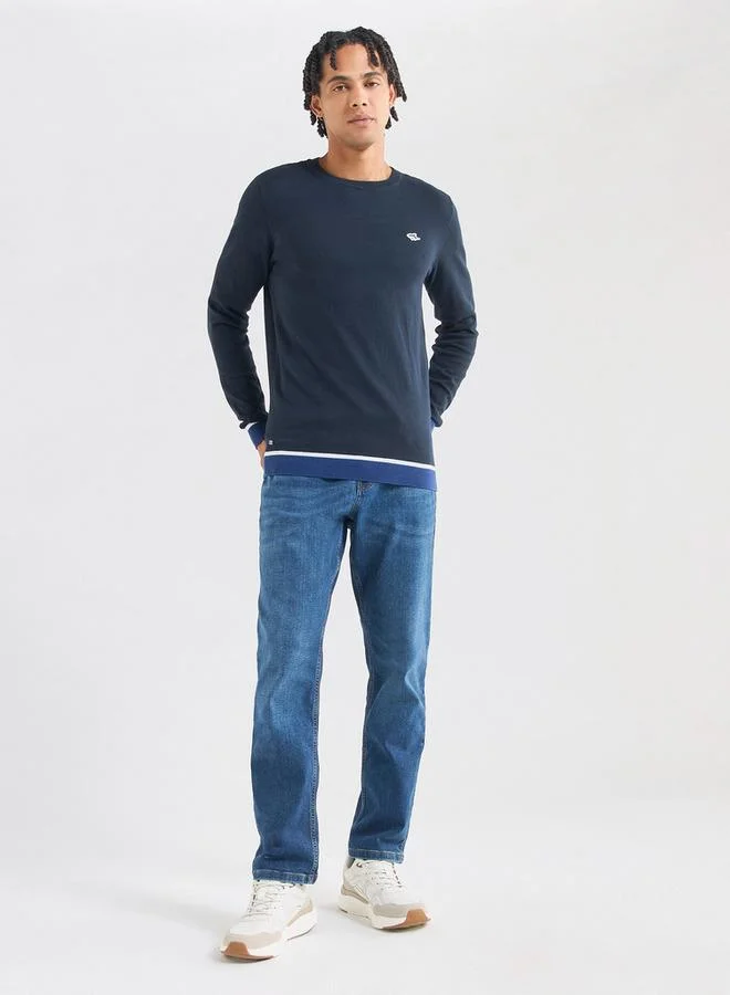 سبلاش فيڤ سويت شيرت سادة بياقة ضيّقة وأكمام طويلة