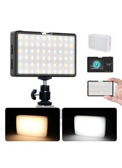 MOMAN On Camera Video Light for DSLR, 4.5 Inch 96 LED Panel CRI 96 Megnetic Bi-Color 3000K-6500K Brightness Dimmable OLED Display, Aluminum (Black) 