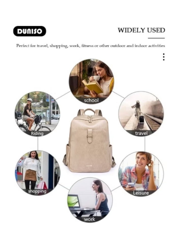 DUNISO New Women’s Leather Backpack | Balancing Fashion and Practicality - Image 3