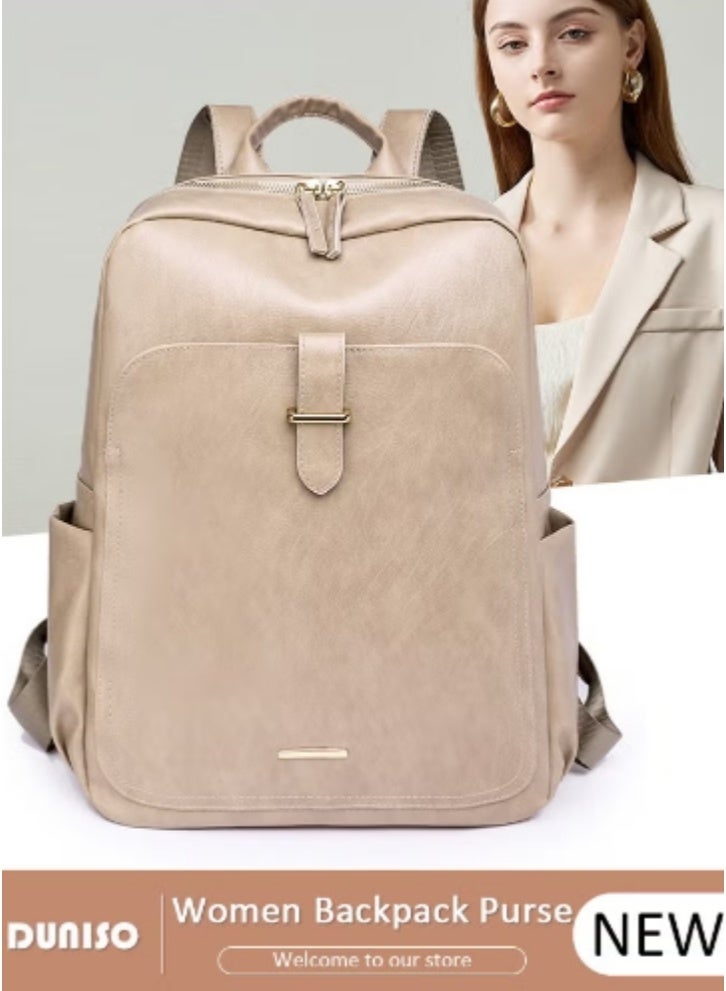 DUNISO New Women’s Leather Backpack | Balancing Fashion and Practicality - Image 1