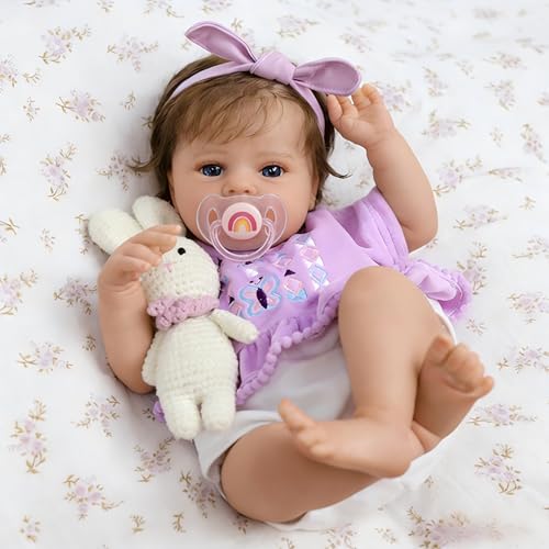 SCOM Realistic Reborn Baby Dolls with Baby Accessories  20 inch Lifelike Baby Doll Girl Soft Cutton Body  Handmade Silicone Limbs Toddler for Age 3Birthday Gift - Image 1