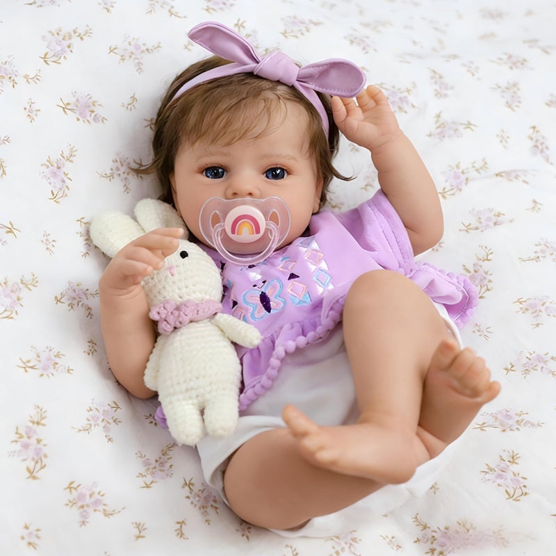 SCOM Realistic Reborn Baby Dolls with Baby Accessories  20 inch Lifelike Baby Doll Girl Soft Cutton Body  Handmade Silicone Limbs Toddler for Age 3Birthday Gift - Image 3