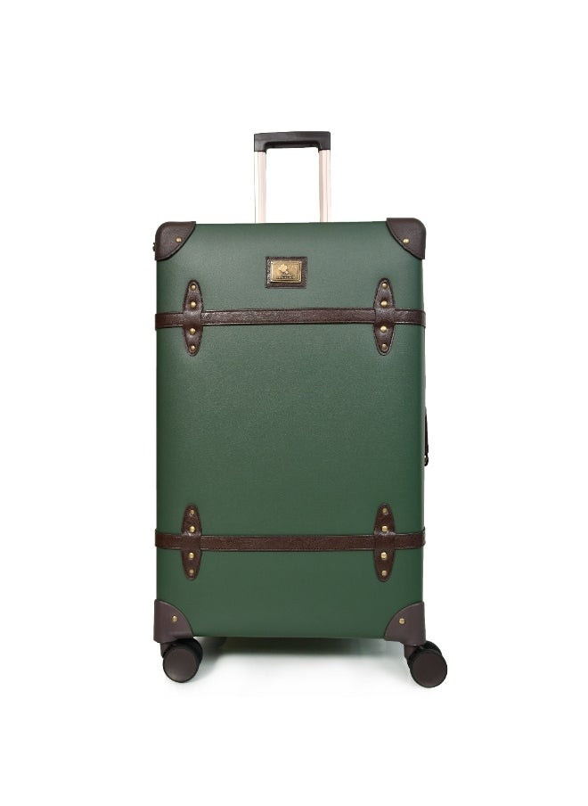 MORANO Morano Classic Leather Luggage 4 Pcs Set Dark Green 28''-24''-20'''-14'''Inches  - Image 4