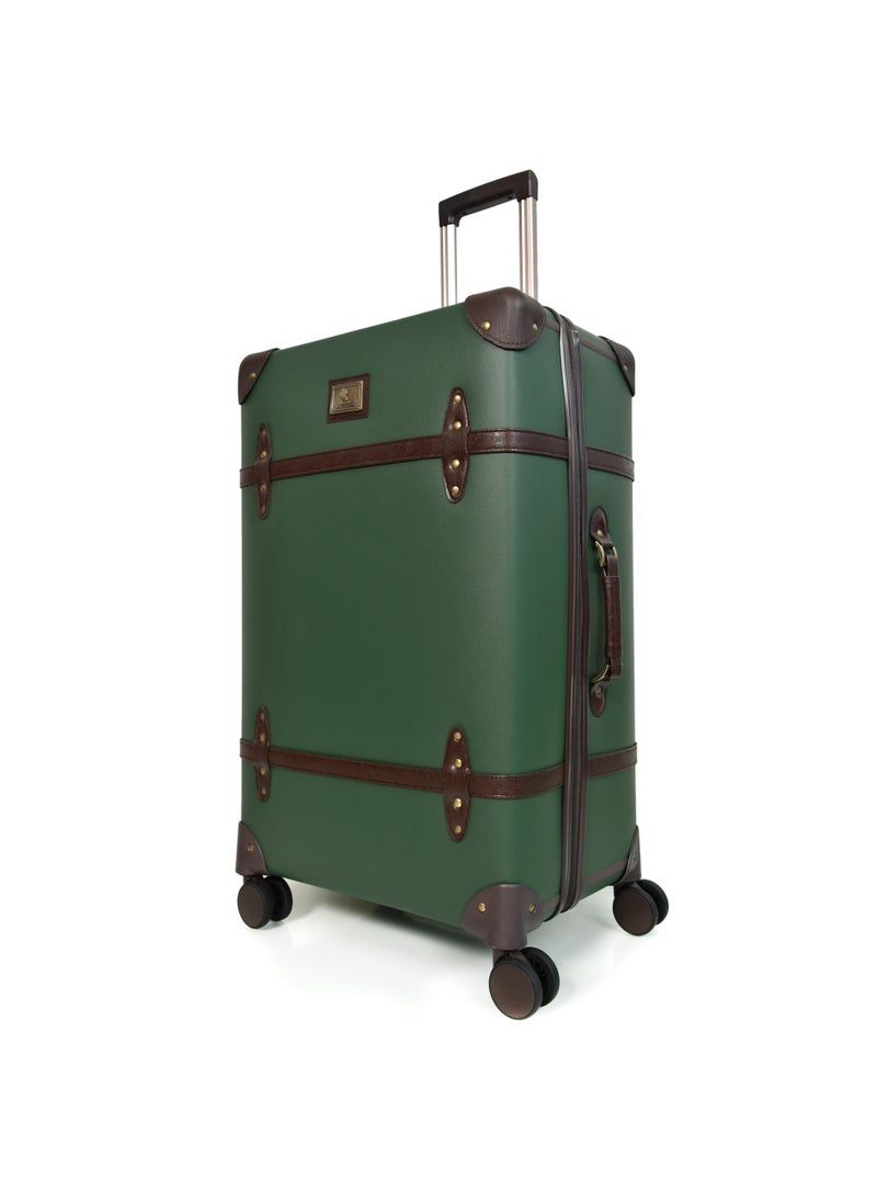 MORANO Morano Classic Leather Luggage 4 Pcs Set Dark Green 28''-24''-20'''-14'''Inches  - Image 5