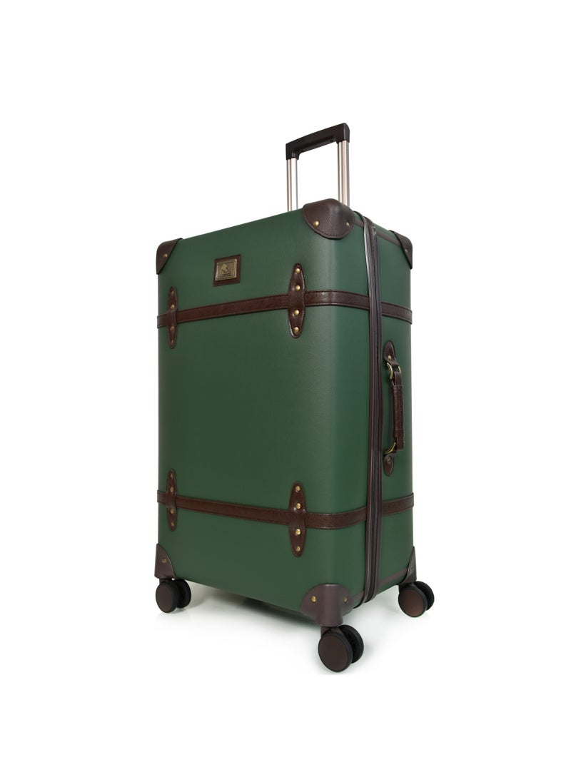 MORANO Morano Classic Leather Luggage 4 Pcs Set Dark Green 28''-24''-20'''-14'''Inches  - Image 3