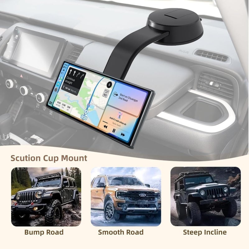 Epronic Suction Cup Mount for Carplay Screen with Adjustable Aluminum Alloy Arm - Image 2