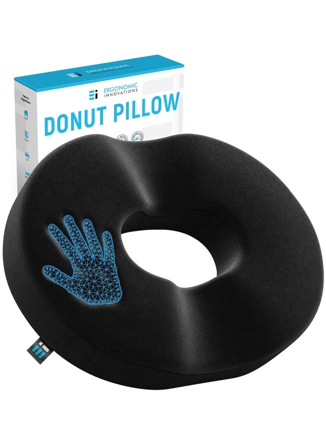 Donut Tailbone Pillow Hemorrhoid Cushion - Donut Seat Cushion Pain Relief Hemmoroid Treatment Bed Sores Prostate Coccyx Sciatica Pregnancy Post Natal Orthopedic Surgery  Firm Sitting Pillow - Image 1