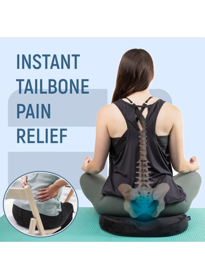 Donut Tailbone Pillow Hemorrhoid Cushion - Donut Seat Cushion Pain Relief Hemmoroid Treatment Bed Sores Prostate Coccyx Sciatica Pregnancy Post Natal Orthopedic Surgery  Firm Sitting Pillow - Image 2