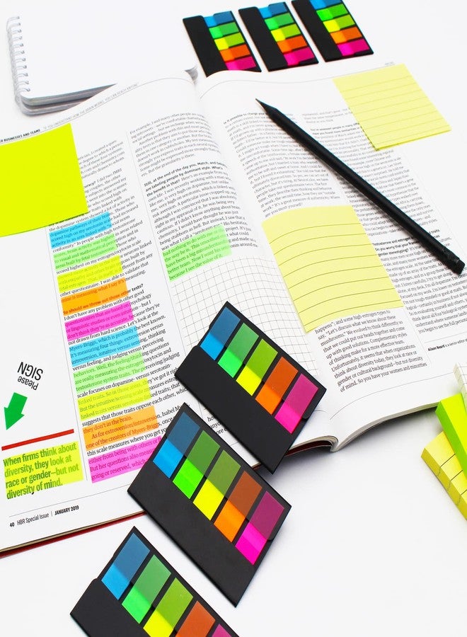 Andoca Page Flags Markers Assorted Color, 600 Pages Total, 0.47x1.73 Inch Standard Flag Tabs, Easy to Post, 6 On-The-Go Dispensers/Combo Pack - Image 4
