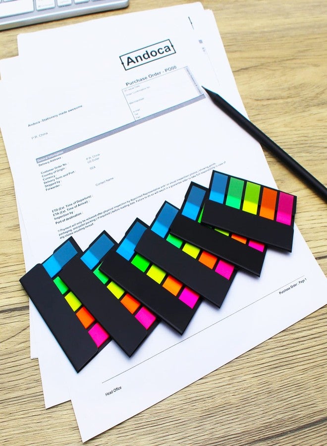 Andoca Page Flags Markers Assorted Color, 600 Pages Total, 0.47x1.73 Inch Standard Flag Tabs, Easy to Post, 6 On-The-Go Dispensers/Combo Pack - Image 2