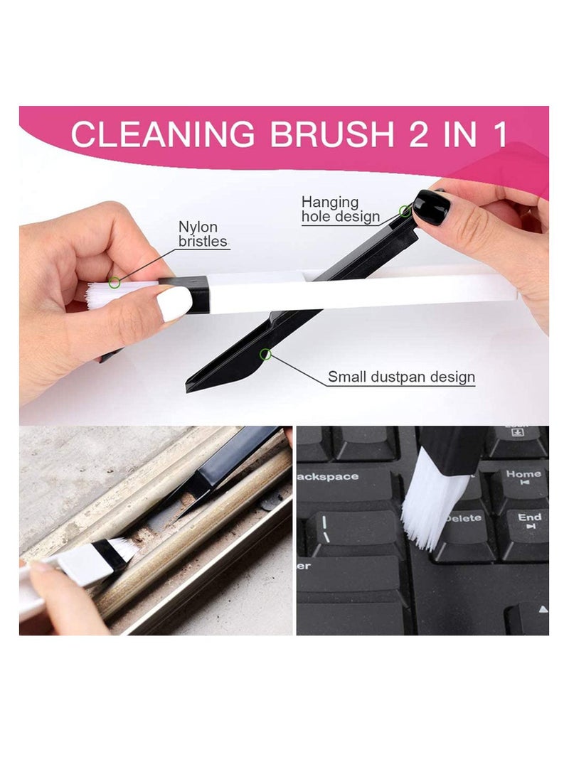 FANDAMEI 4 Pieces Window Door Sliding Track Cleaning Brush + 1 Pieces Dustpan Cleaning Brushes, Home Kitchen Cleaning Brush Tool  - Image 3