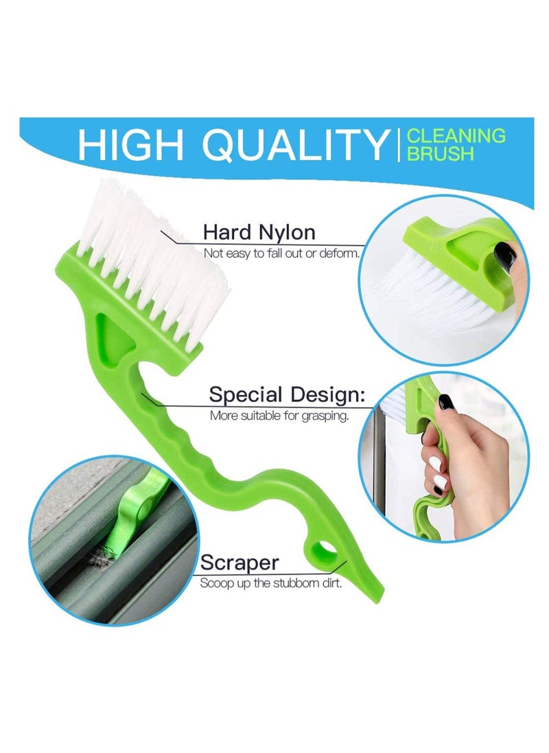 FANDAMEI 4 Pieces Window Door Sliding Track Cleaning Brush + 1 Pieces Dustpan Cleaning Brushes, Home Kitchen Cleaning Brush Tool  - Image 5
