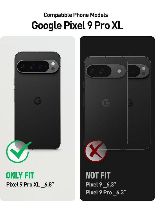 POETIC - Poetic Revolution Case for Google Pixel 9 Pro XL 5G 6.8 inch, Built-in Screen Protector Work with Fingerprint ID, Full Body Military Grade Rugged Shockproof Protective Cover Case with Kickstand, Black - Image 1