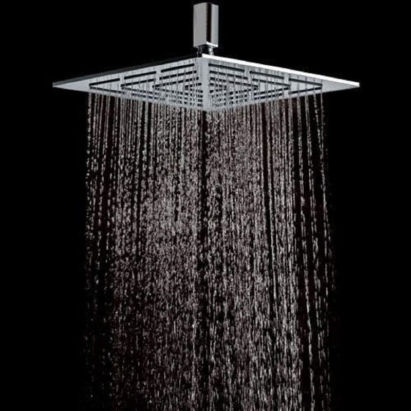 KYOTO (FOX) Wall Mounted CP Over Head Shower Stainless Steel 12"X12" inch Without Arm High Pressure Water Saving Filtered Adjustable Rainfal & Rain Spray Overhead Shower for Bathroom Accessories - Image 1