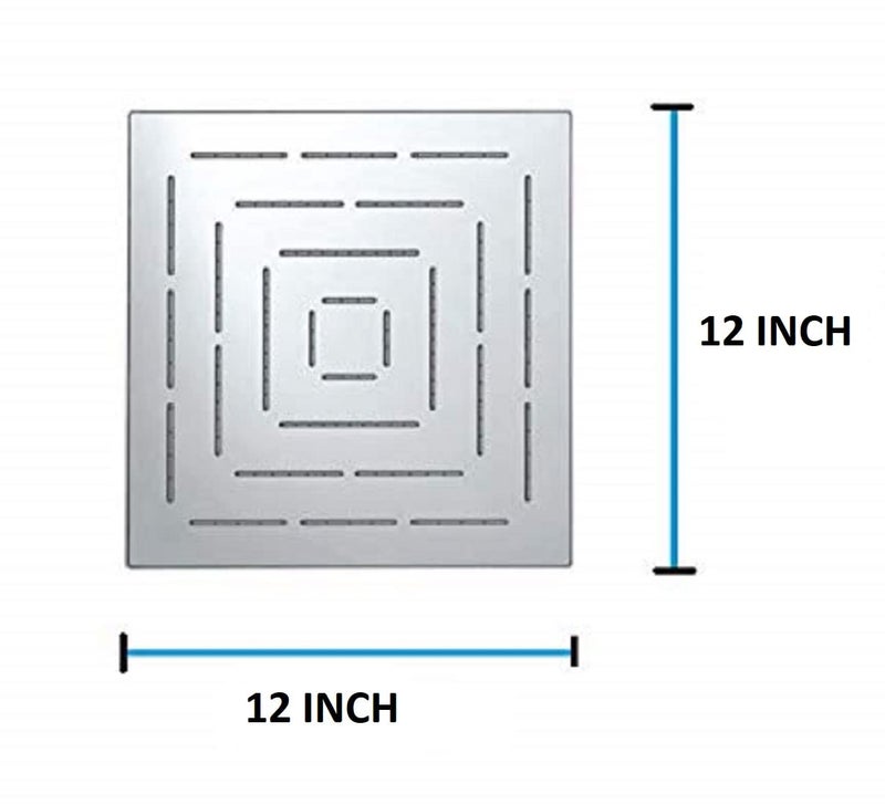KYOTO (FOX) Wall Mounted CP Over Head Shower Stainless Steel 12"X12" inch Without Arm High Pressure Water Saving Filtered Adjustable Rainfal & Rain Spray Overhead Shower for Bathroom Accessories - Image 4
