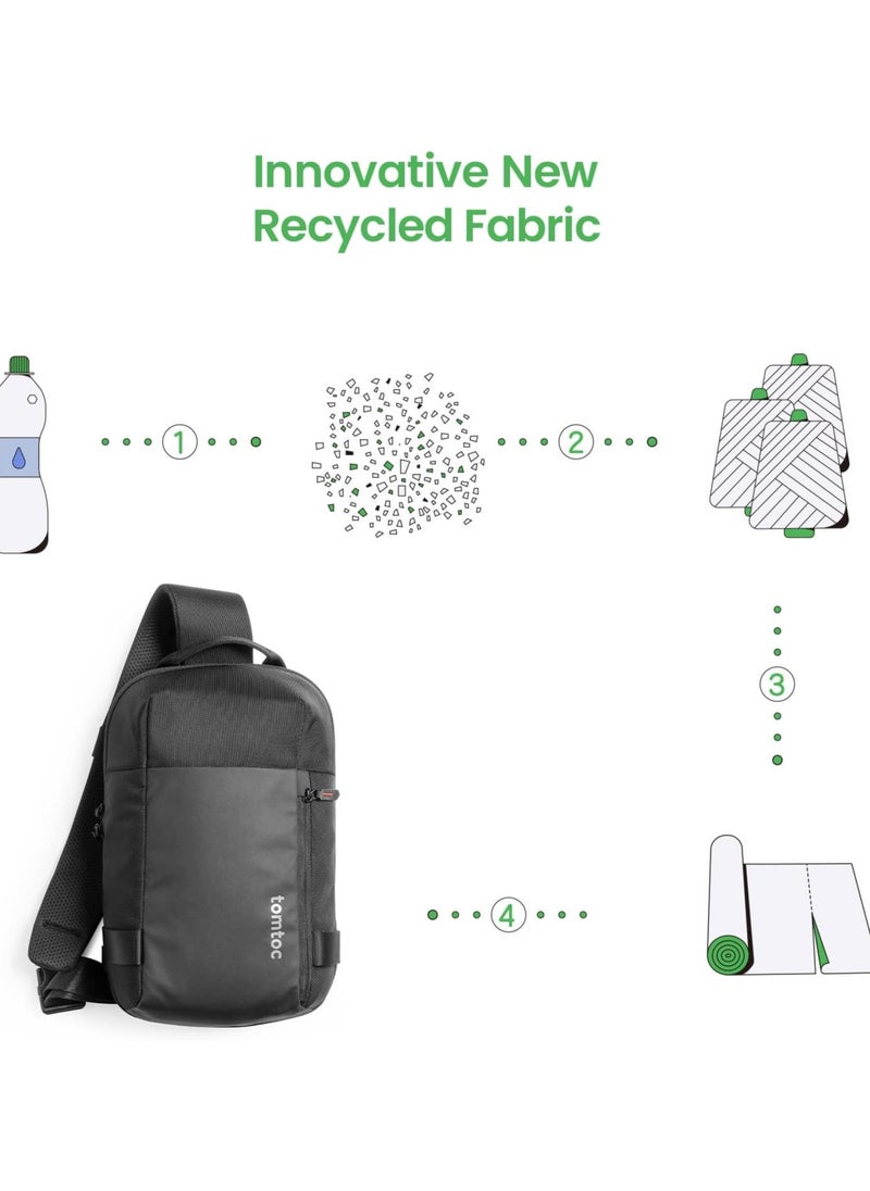 Tomtoc Navigator-T24 Sling Bag 7L, Sling Bag Crossbody Backpack EDC Daypack for Men Women Minimalist Chest Shoulder bag for 2024 New 14" MacBook Pro, 13" MacBook Air, 11" iPad Air, Daily Use, Work, Travel  - Image 5