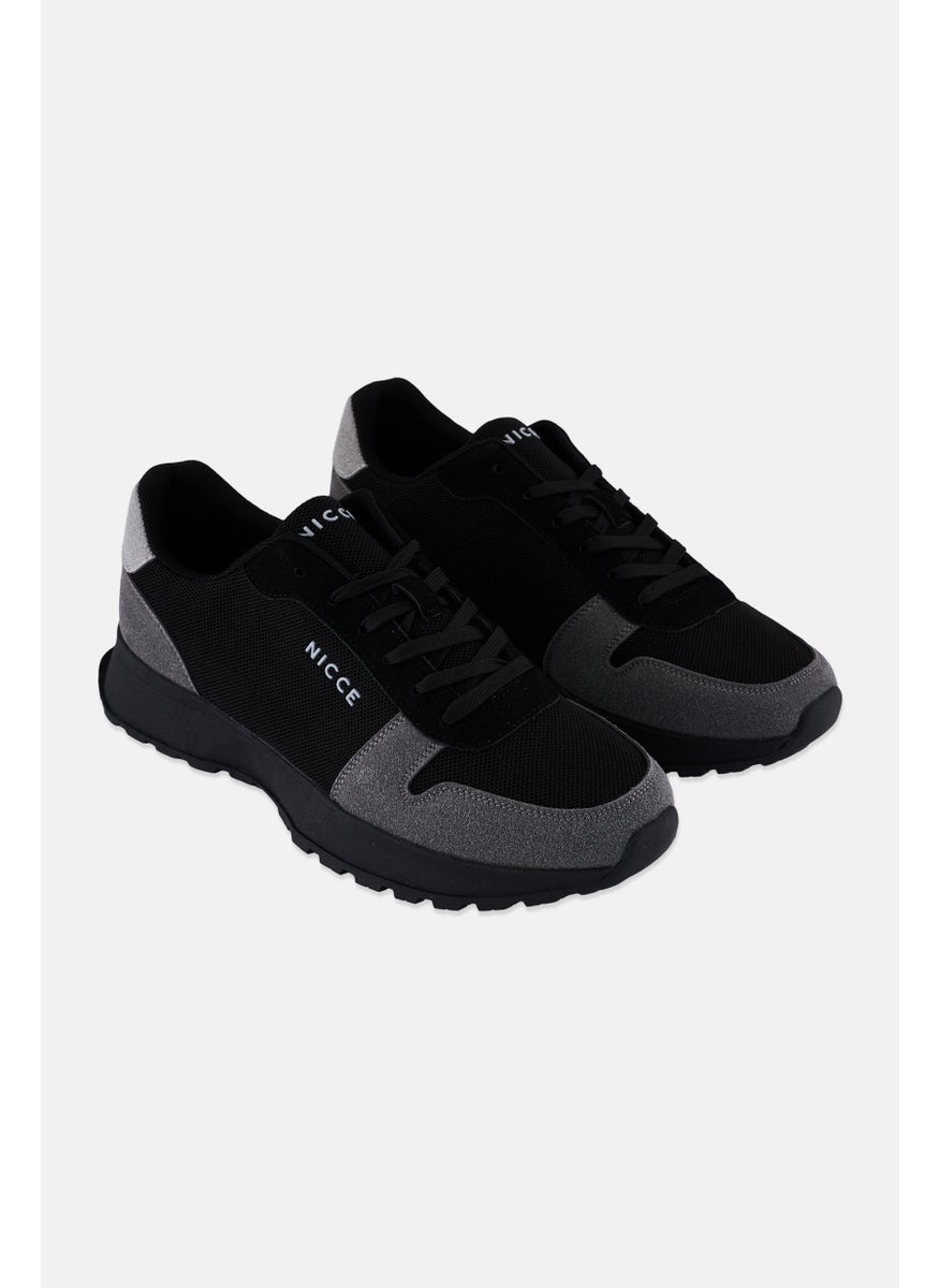 Nicce - Men Bazino Training Lace Up Sport Shoes, Black/Grey - Image 1