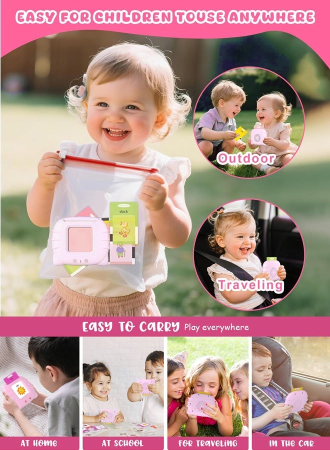 جودي بلاي بطاقات تعليمية بطاقات تعليمية ناطقة باللغتين العربية والإنجليزية، ٥١٠ كلمة مرئية للأطفال في سن ما قبل المدرسة، وردية اللون - Image 4